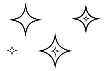 Sleek Cosmic Star Line Drawing