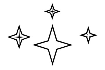 Sleek Cosmic Star Line Drawing