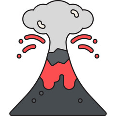 Volcano Erupting icon vector illustration