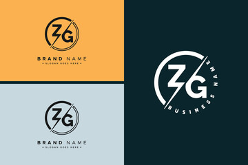 Creative Monogram for Initial Letter ZG Logo - Minimal Vector Logo Template for alphabet Z and G