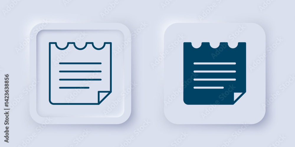 Poster filled and outline notebook icon isolated on grey background. spiral notepad icon. school notebook. 