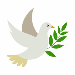 Fototapeta premium Dove with olive branch 