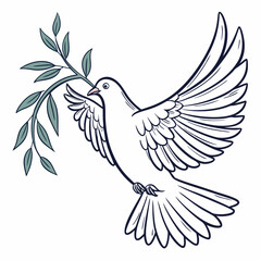 Obraz premium Dove with olive branch 