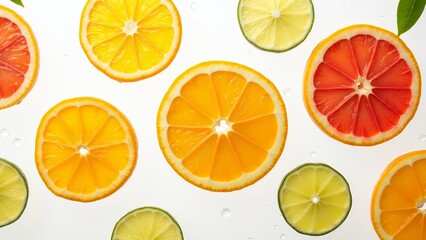 Fototapeta premium Variety Of Citrus Slices, Overhead View