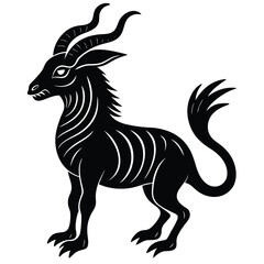 Black and white vector illustration of a wild horse head silhouette, an isolated mammal with a strong, natural, and artistic presence