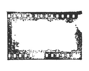 Film frame imprint, old grunge film strip, vintage frame. Video or film overlay, cinema, stamp.