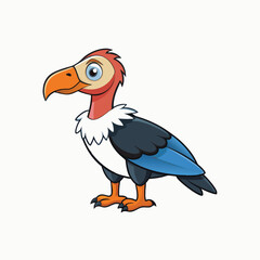 vulture with detailed feathers and expressive eyes, featuring a playful and colorful style