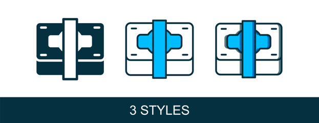 Obraz premium Filled outline Stacks paper money cash icon isolated on white background. Money banknotes stacks. Bill currency. Vector