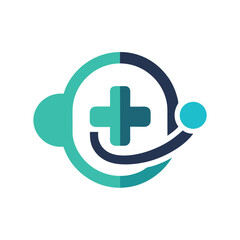 Obraz premium Modern minimalist logo designed for healthcare applications focused on innovation and user experience in digital health solutions