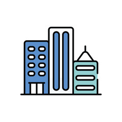 Skyscraper City vector icon stock illustration