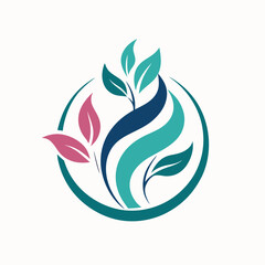 Fototapeta premium Elegant logo design featuring natural elements for personalized cosmetic brand representing beauty and nature connection