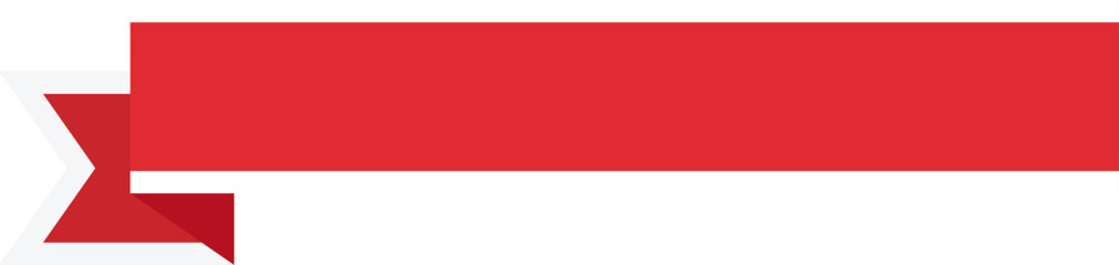 Obraz premium Red Ribbon with White Border Banner and Label - Flat Design Illustration