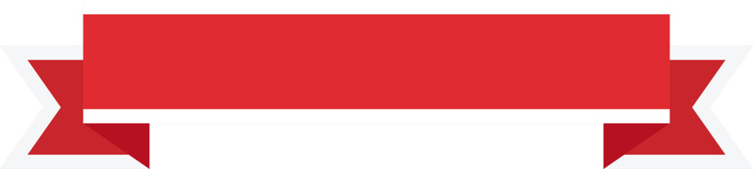 Obraz premium Red Ribbon with White Border Banner and Label - Flat Design Illustration
