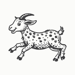 Obraz premium Cute goat cartoon vector cartoon illustration isolated on white background