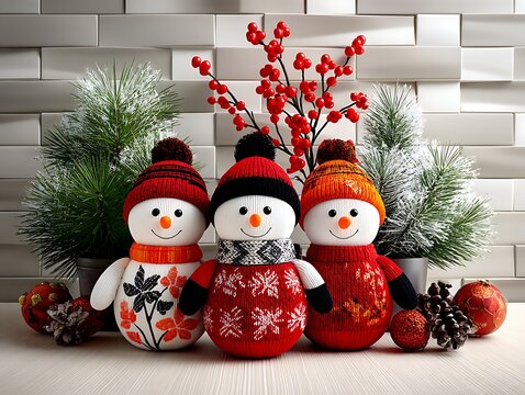 Festive Snowmen Christmas Decor
