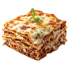 Baking delicious lasagna kitchen food indoor isolated on a white background