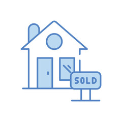 Sold Homes vector icon stock illustration