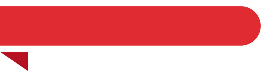 Red with White Border Banner Bookmark and Label - Flat Design Illustration