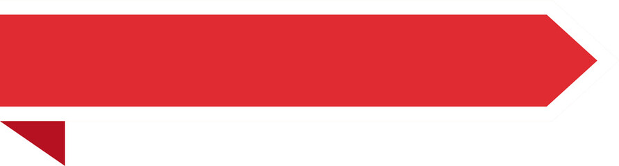 Red with White Border Banner Bookmark and Label - Flat Design Illustration