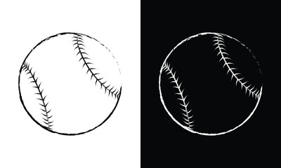 Baseball vector ball. Baseball outline vector