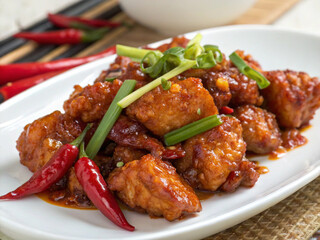 Fototapeta premium General Tso's Chicken: Popular Chinese Dish Close-Up
