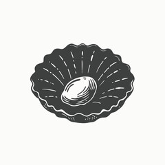 Realistic pearl shell. opened closed oyster seashell with white pearls, isolated vector illustration