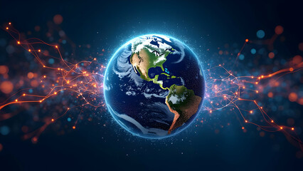 Swirling Circuit Network: Earth at the Heart of Global Information Flow