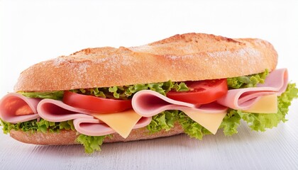 sandwich with ham and vegetables