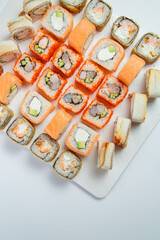 fresh and delicious sushi with cheese