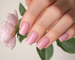 Pretty Nails, Pink Flower, Closeup