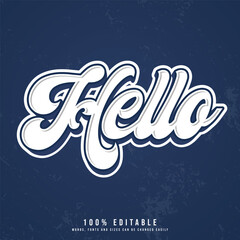 Hello text effect editable. Editable Hello text effect vector