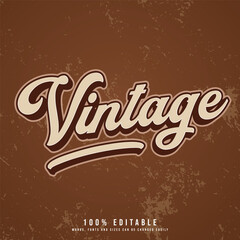 Vintage text effect editable. Editable Vintage text effect vector