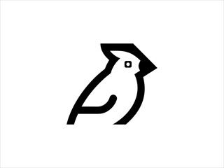 Fototapeta premium A clean, minimalist silhouette of a bird, perfect for nature themed designs, logos, or educational materials.