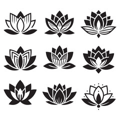 lotus set icon illustration icon design