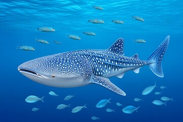 Fototapeta premium Whale shark swimming peacefully in marine reserve