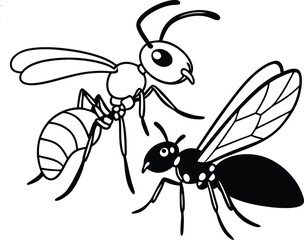vector illustration of a bee