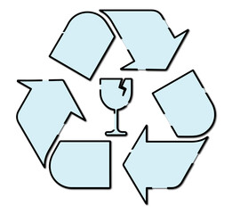 Fragile Recycling: Handle with Care - Symbol for Recycling Delicate Items






