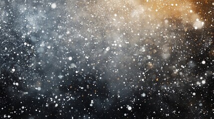 Obraz premium Abstract background showing snow falling on black background with golden light