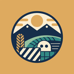 Minimalist logo showcasing the essence of video production with simple yet impactful elements representing nature and creativity