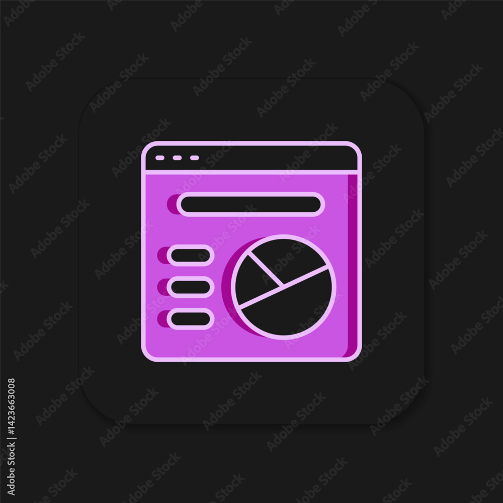 Poster filled outline pie chart infographic icon isolated on black background. diagram chart sign. flat fil