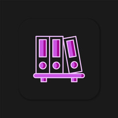 Filled outline Office folders with papers and documents icon isolated on black background. Office binders. Archives folder sign. Flat filled outline style with shadow. Vector