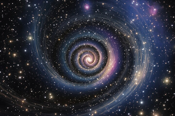 Obraz premium Galactic spiral showcasing vibrant colors and cosmic features in a star-filled universe