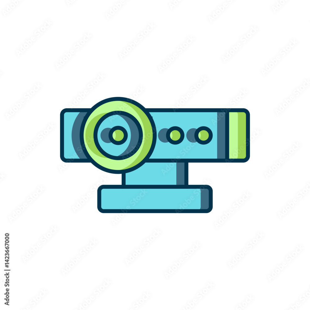 Aufkleber filled outline web camera icon isolated on white background. chat camera. webcam icon. flat filled o