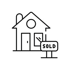 Sold Homes vector icon stock illustration