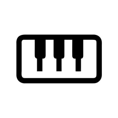 Piano keyboard icon vector illustration for music education and performance design element concept