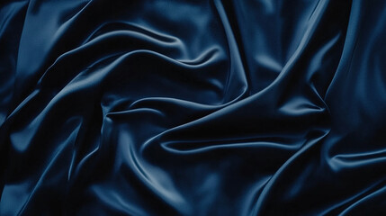 Fototapeta premium dark blue satin background, black satin background, dark blue stain, dark blue cloth background, ai generated