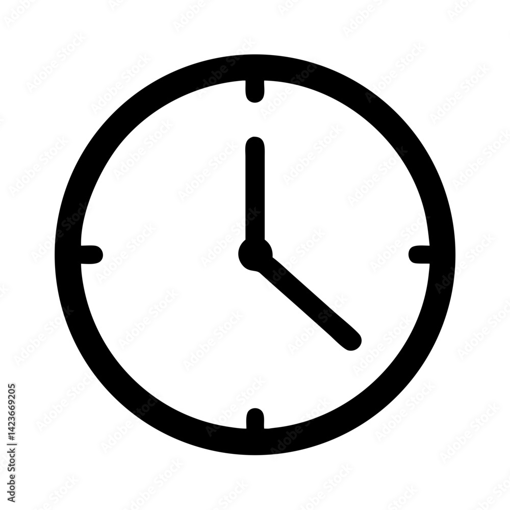 Poster clock icon time symbol vector image for schedule appointment alarm and watch design element project