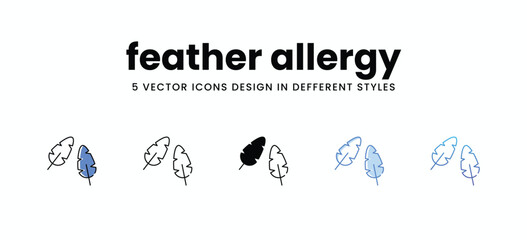 feather allergy vector icons set stock illustration