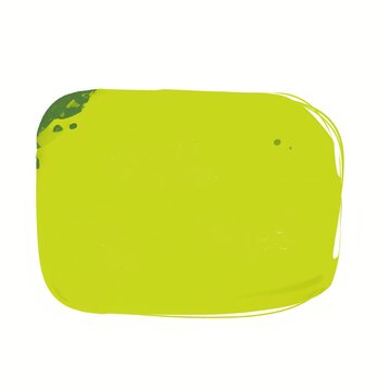 Minimalistic flat illustration of an empty rounded - cornered green rectangle with two white curved line borders on the left side, set on a white background. The design uses only lime green shades.