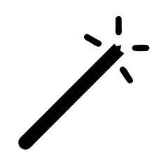 Magic wand illustration vector graphic design for fantasy wizardry and magical spell casting with sparkles